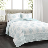 Bedding Bundle: Teardrop Leaf Quilt Set + Ravello Pintuck Comforter - King