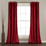 Prima Velvet Solid Room Darkening Window Curtain Panel Set
