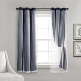 Grommet Sheer With Insulated Blackout Lining Curtain Panel Set