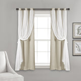 Grommet Sheer With Insulated Blackout Lining Curtain Panel Set