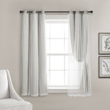 Grommet Sheer With Insulated Blackout Lining Curtain Panel Set