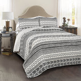 Bedding Bundle: Hygge Geo Quilt Set + Emma Faux Fur Comforter - King