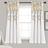 Weeping Flower Room Darkening Window Curtain Set