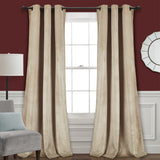 Prima Velvet Solid Room Darkening Window Curtain Panel Set