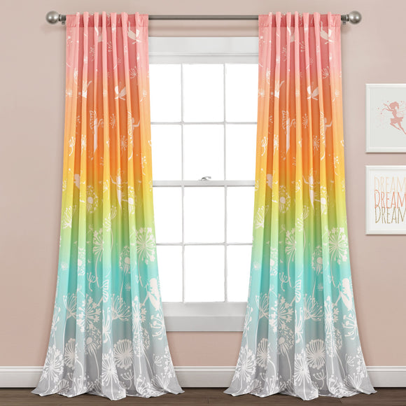 Make-A-Wish Dandelion Fairy Ombre Window Curtain Panel Set