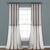 Linen Button Window Curtain Panel