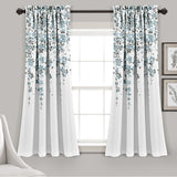 Weeping Flower Room Darkening Window Curtain Set