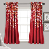 Weeping Flower Room Darkening Window Curtain Set
