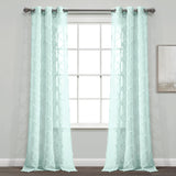 Avon Trellis Grommet Sheer Window Curtain Panel Set