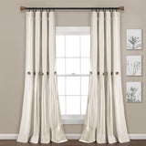 Linen Button Window Curtain Panel