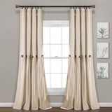 Linen Button Window Curtain Panel