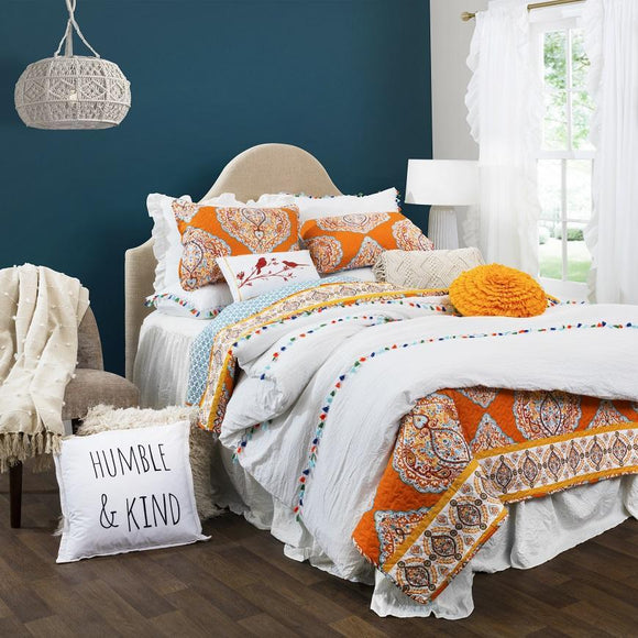 Bedding Bundle: Harley Quilt Set + Boho Tassel Comforter - King