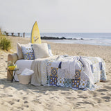 Bedding Bundle: Monique Patch Quilt + Solid Kantha Pick Stitch Quilt/Coverlet - Full/Queen