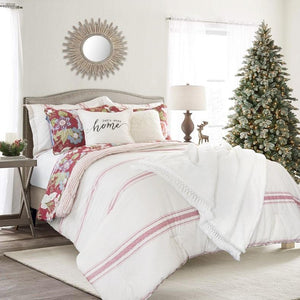 Bedding Bundle: Farmhouse Stripe Comforter Set + Sydney Quilt - Full/Queen