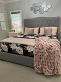 Bedding Bundle: Zinnia Floral Quilt Set + Soft Stripe All Season Quilt/Coverlet - Full/Queen