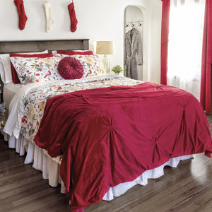 Bedding Bundle: Soft Velvet Diamond Pintuck Comforter Set + Blooming Garden Comforter Set